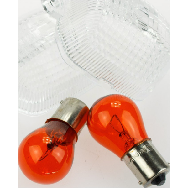 Blinkerglas für: Yamaha KLAR/BIRNE ORANGE, PAAR Vergl. Nr. 4FM-/4JH-83312/22-00, E-GEPR