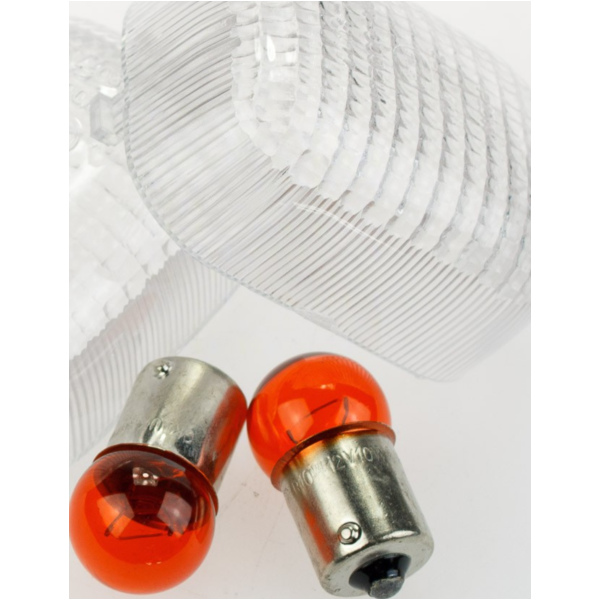 Blinkerglas KLAR/BIRNE ORANGE, PAAR für: DUCATI/ TRIUMPH/ KTM, E-GEPR