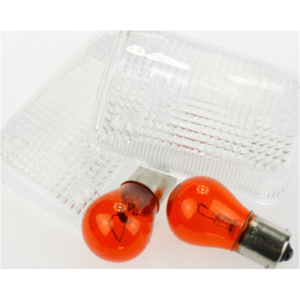 Blinkerglas KLAR/BIRNE ORANGE, PAAR SUZ GSX-R/ GSF´91-00, E-GEPR.