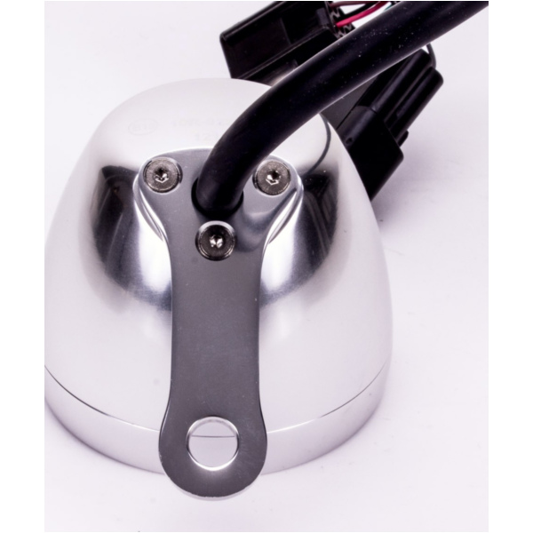 Geschwindigkeitsmesser, Anzeigeeinheit ACE-2901AP Motorrad und Quad / ATV Drehzahlmesser mit Temperaturanzeige und 6 Kontrollleuchte Alu-poliert