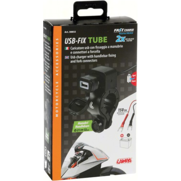 USB-Fix Tube USB-Port für Motorradlenker 12/24V 2400MA universale Schnellladung