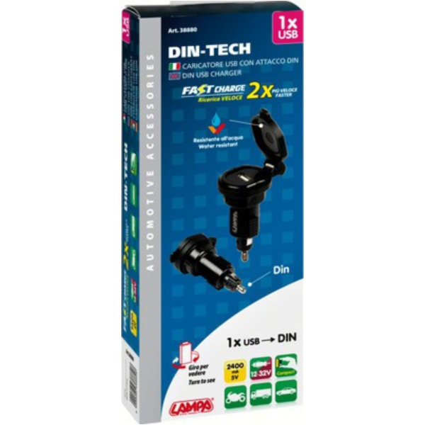 DIN-TECH 1 USB-DIN-Stecker 2400MA Universale Schnellladung 12/32V