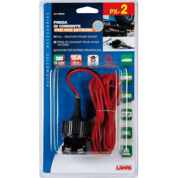 PX-2, Stromanschluss für allwetter Verwendung, 12/24V