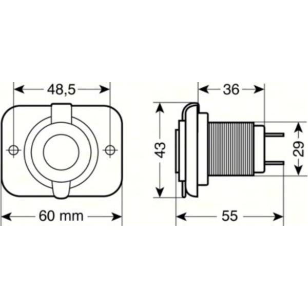 Ext-8, doppelter USB-Anschluss, Einbaumontage, 12/24V