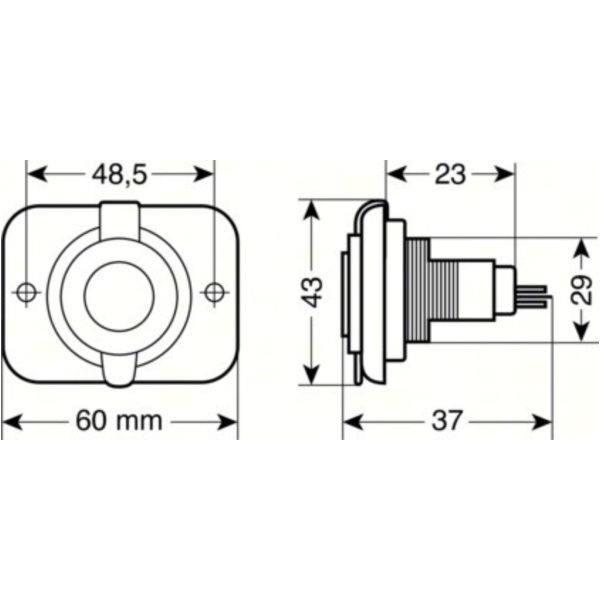 Ext-6, DIN-Stromanschluss, Einbaumontage, 12/24V