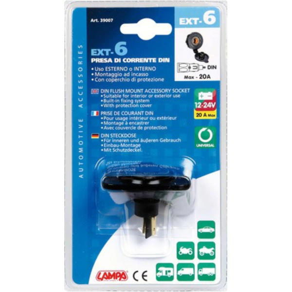 Ext-6, DIN-Stromanschluss, Einbaumontage, 12/24V