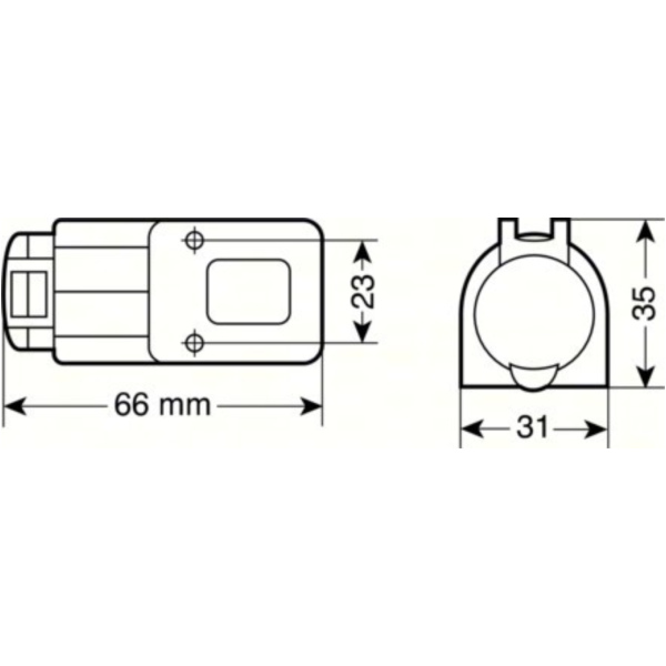 DIN-Stromanschluss, Aufbaumontage, 12/24V