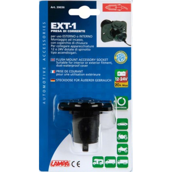 Ext-1 Stromanschluss, Einbaumontage, 12/24V