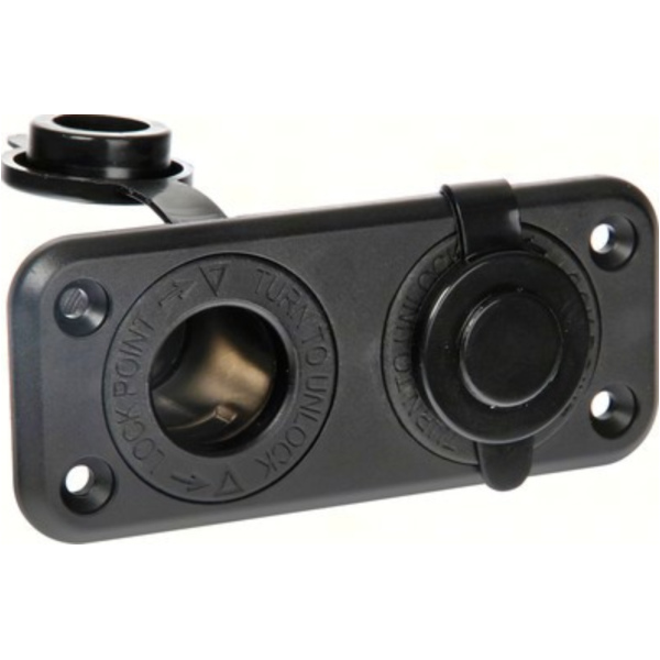 Ext-2, doppelter Stromanschluss, Einbaumontage, 12/24V