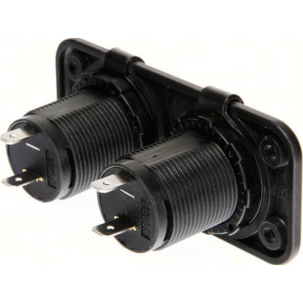 Ext-2, doppelter Stromanschluss, Einbaumontage, 12/24V