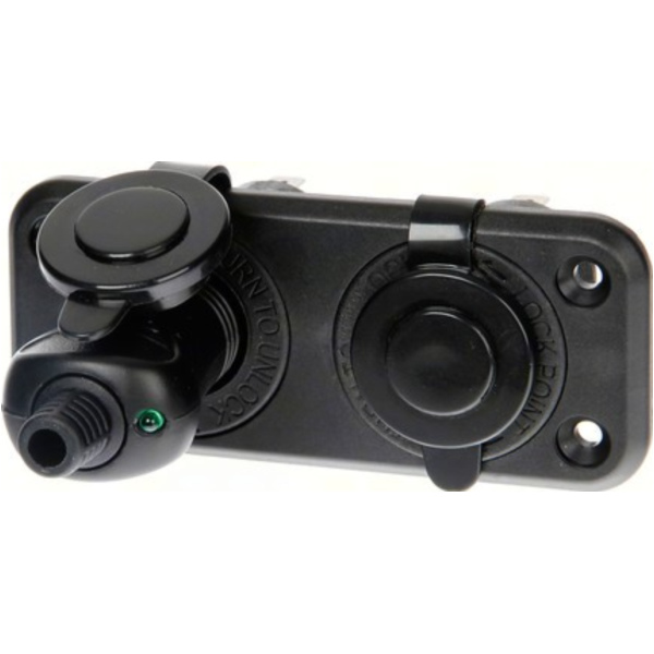 Ext-2, doppelter Stromanschluss, Einbaumontage, 12/24V