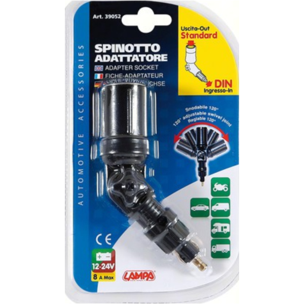 Stromanschluss mit Gelenk 120°, 12/24V