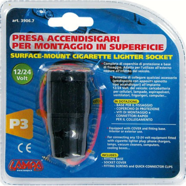 Stromanschluss mit Aufbaumontage 12/24V