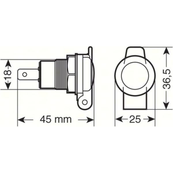 12/24VDIN Einbaubuchse