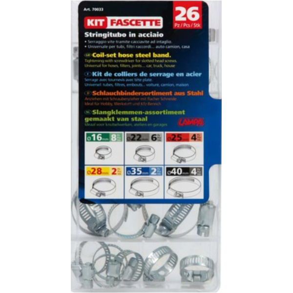 Schlauchschellen aus Stahl, 26 St.
