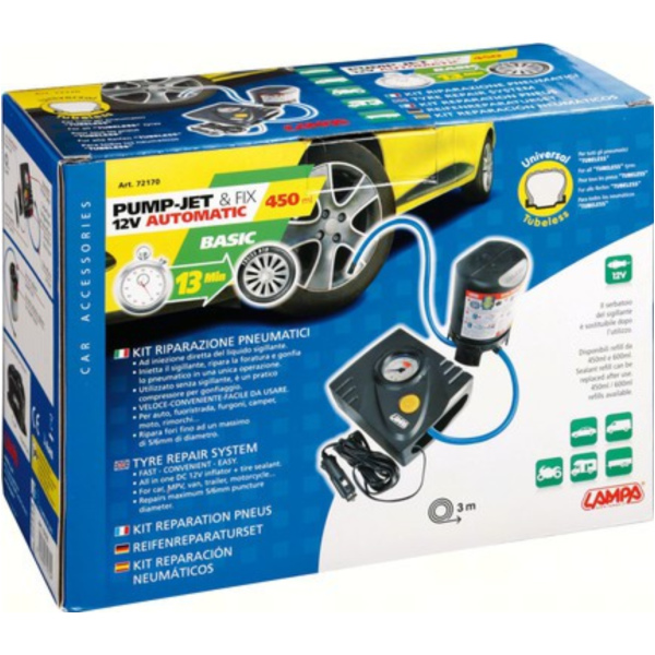 Pump-Jet & Fix Basic, Reifenreparaturkit, 12V