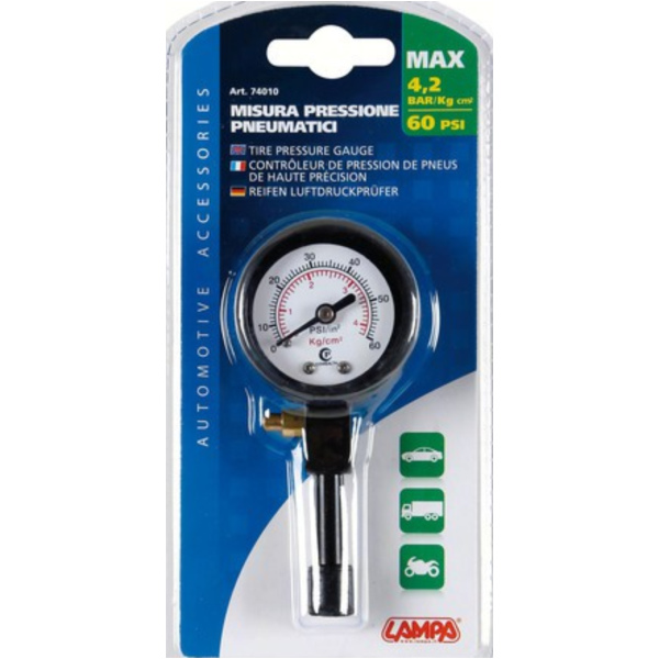 Reifendruckmesser aus Gummi/Metall 120 PSI