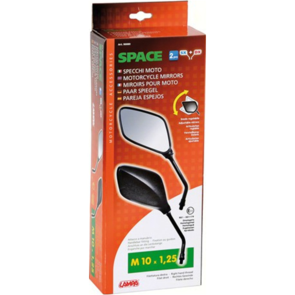 Space Paar Rückspiegel - M10x1,25 Rechtsgewinde