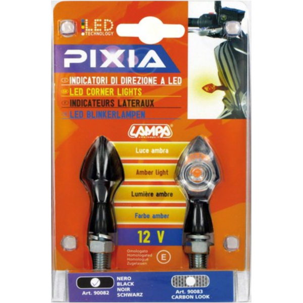 Pixia Mini LED-Blinker Set 50x23mm 12V schwarz - E-geprüft