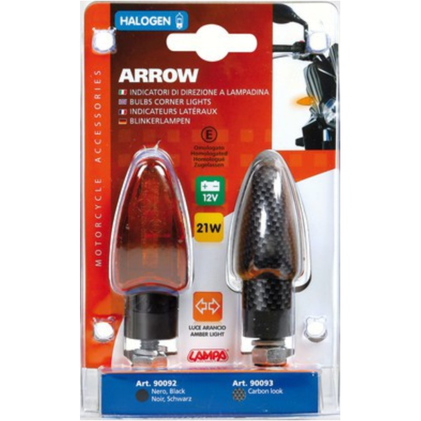 Arrow Blinkerset - 12V/21W Halogen - Carbon Look