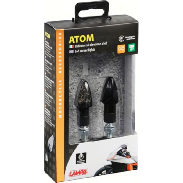 Atom 12V LED-Blinker Set schwarz (210x105x40mm)