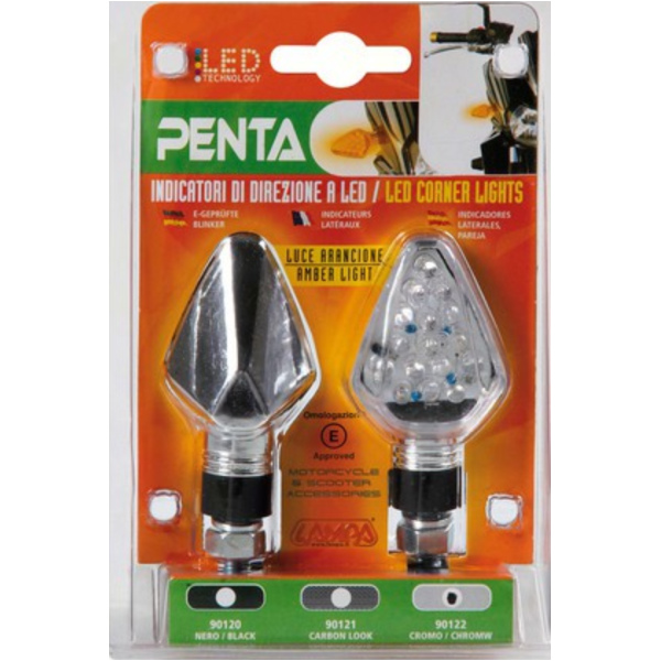 Penta LED Blinker Set 12V - Chrom Look