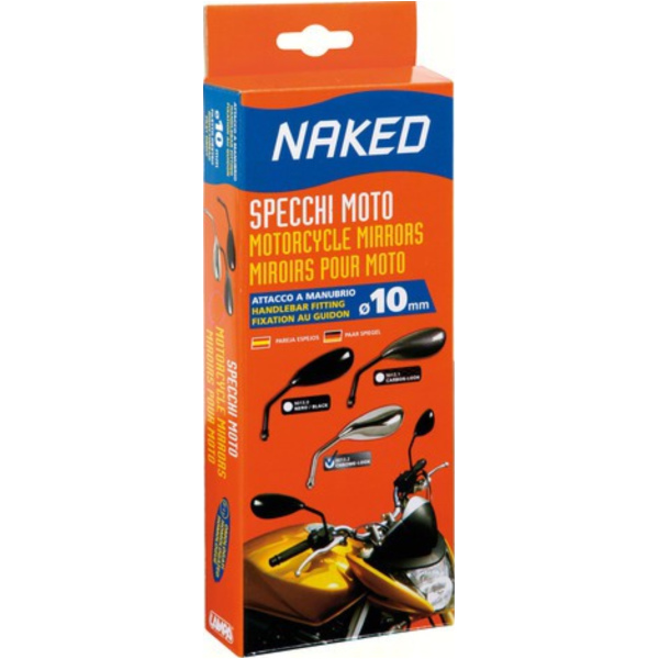 Naked Rückspiegel Set Chrom Rechtsgewinde M10x1,25