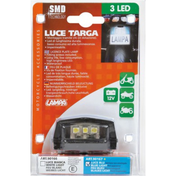 Nummernschildbeleuchtung Blaulicht mit 3 LEDs SMD - nicht STVZO zugelassen