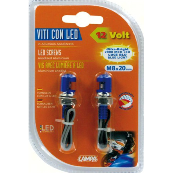 Mini LED Set mit blauem Licht M8x20 blau