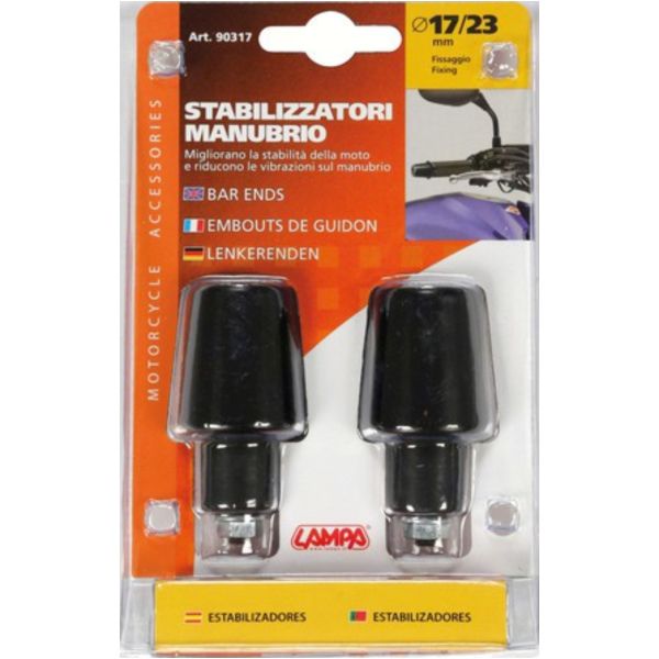 Bar Ends, Lenkergewichte 17/23mm, schwarz