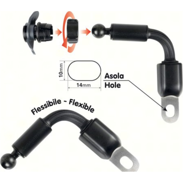 Opti-Arm Schnellbefestigungsgrundsystem für Navi und Handy mit variablen Befestigungsarm