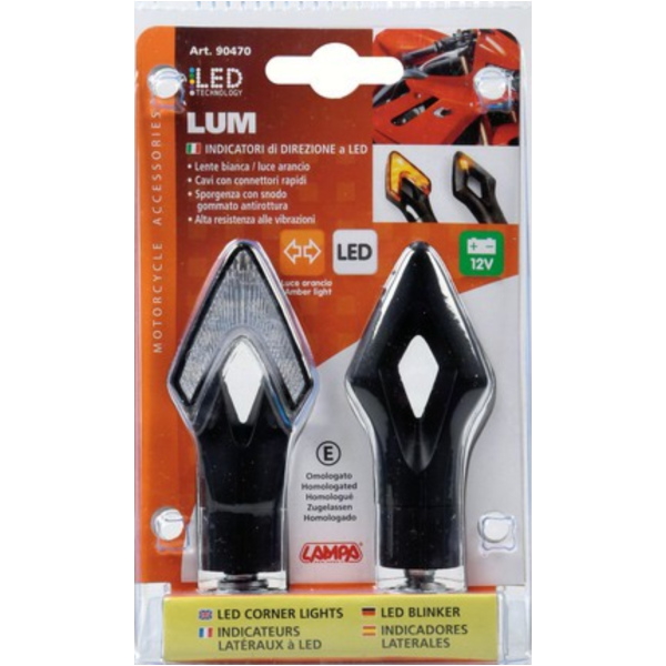 LED Blinker Set LUM, schwarz 12V
