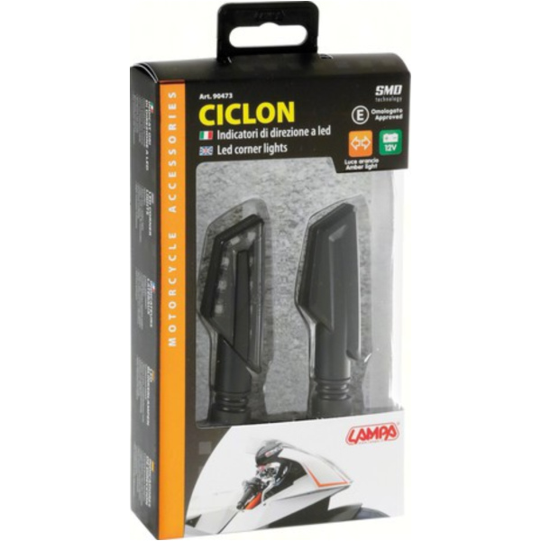 LED Blinker Set CYCLON schwarz 12V - E geprüft
