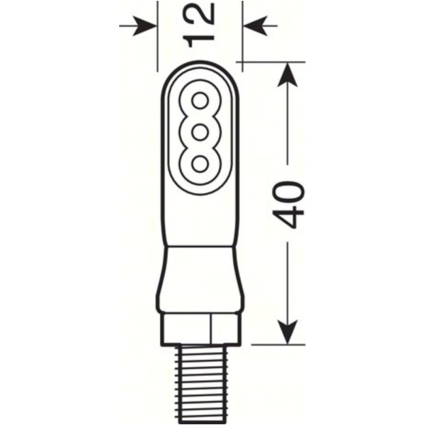 Nano LED Miniblinker Set 40x12mm 12V schwarz E-geprüft