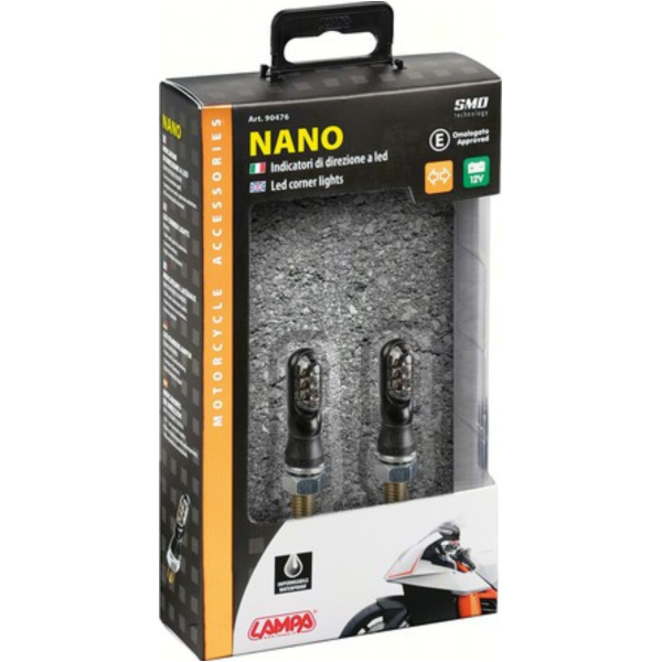 Nano LED Miniblinker Set 40x12mm 12V schwarz E-geprüft