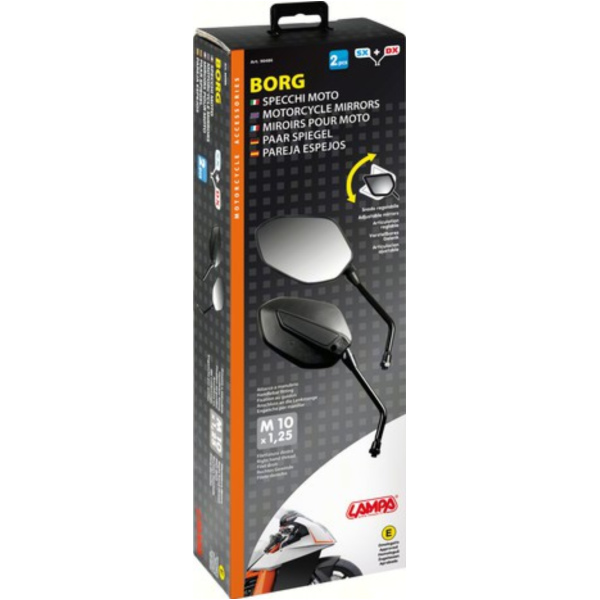 Borg Motorradspiegel Set - Rechtsgewinde M10x1,25