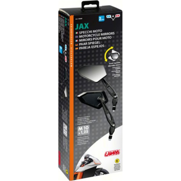JAX Motorradspiegel Set M10x1,25 Rechtsgewinde
