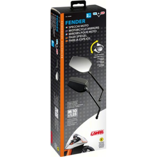 Fender Motorradspiegelset M10x1,25 Rechtsgewinde