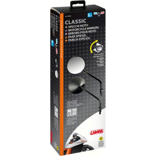 CLASSIC Motorradspiegel M10x1,25 Rechtsgewinde