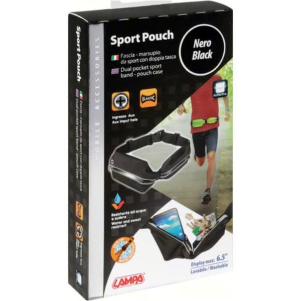 SPORT-POUCH Sport-Hüfttasche mit Doppelfach, schwarz