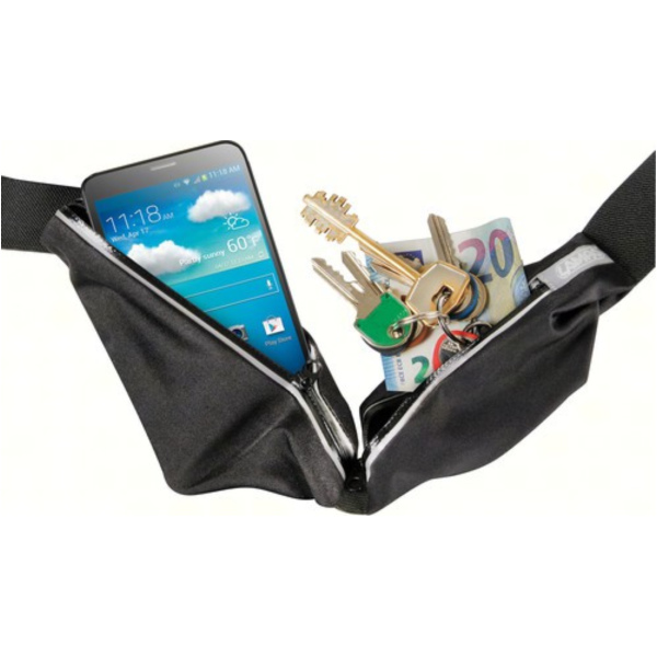 SPORT-POUCH Sport-Hüfttasche mit Doppelfach, schwarz