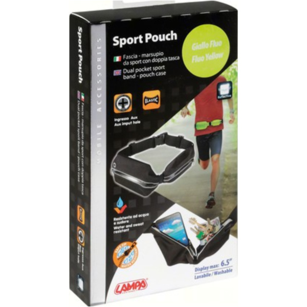 SPORT-POUCH Sport-Hüfttasche mit Doppelfach, gelb