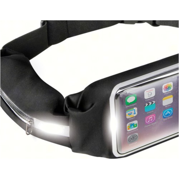 SPORT-POUCH 2 Sport-Hüfttasche für Smartphones mit Touch-Fenster + extra Tasche - Schwarz