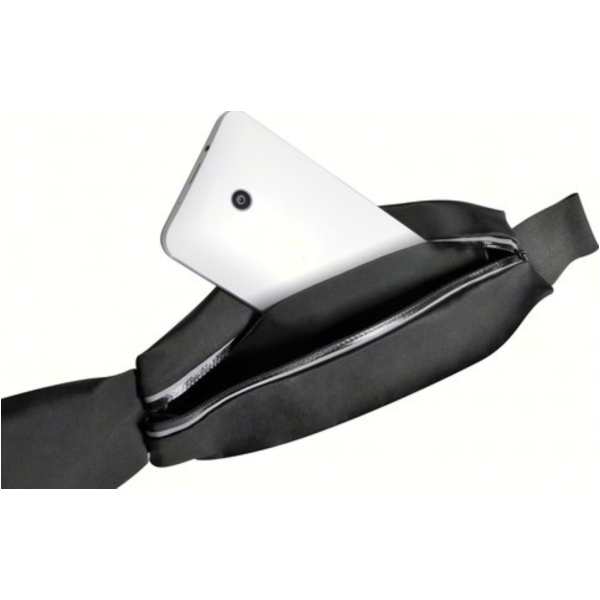 SPORT-POUCH 2 Sport-Hüfttasche für Smartphones mit Touch-Fenster + extra Tasche - Schwarz