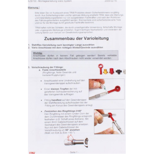 Varioleitung transparent MV084T 840mm