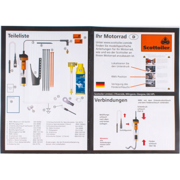 Kettenöler V-System special für: KTM - Kettenschmiersystem