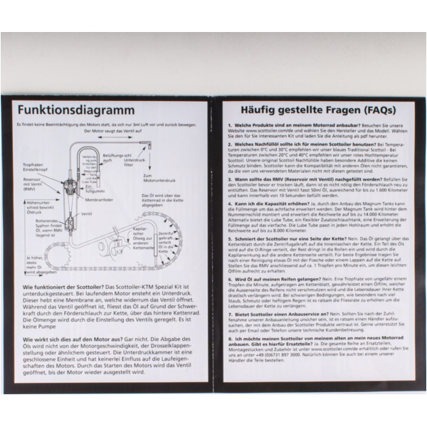 Kettenöler V-System special für: KTM - Kettenschmiersystem