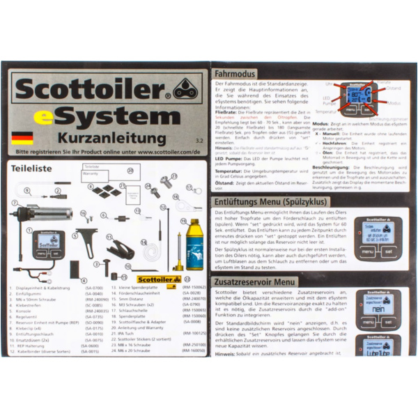 Kettenöler V2 E-System - elektronisch gesteuertes Kettenschmiersystem - universal