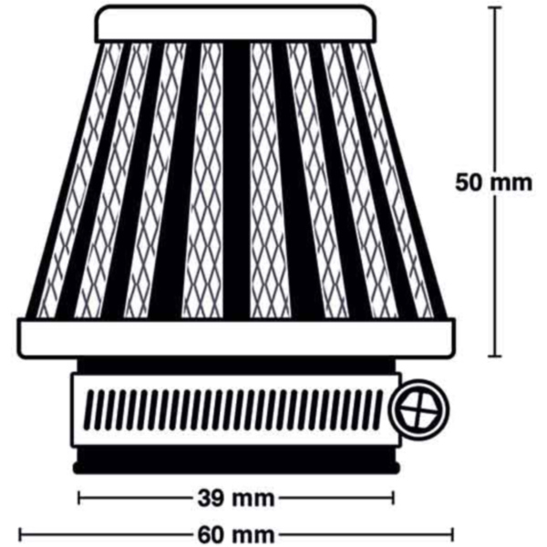 Luftfilter MIW M5002 Power-Filter Ø39mm, 60x50mm