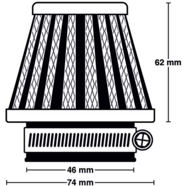 Luftfilter MIW M5013 Power-Filter Ø46mm, 74x62mm